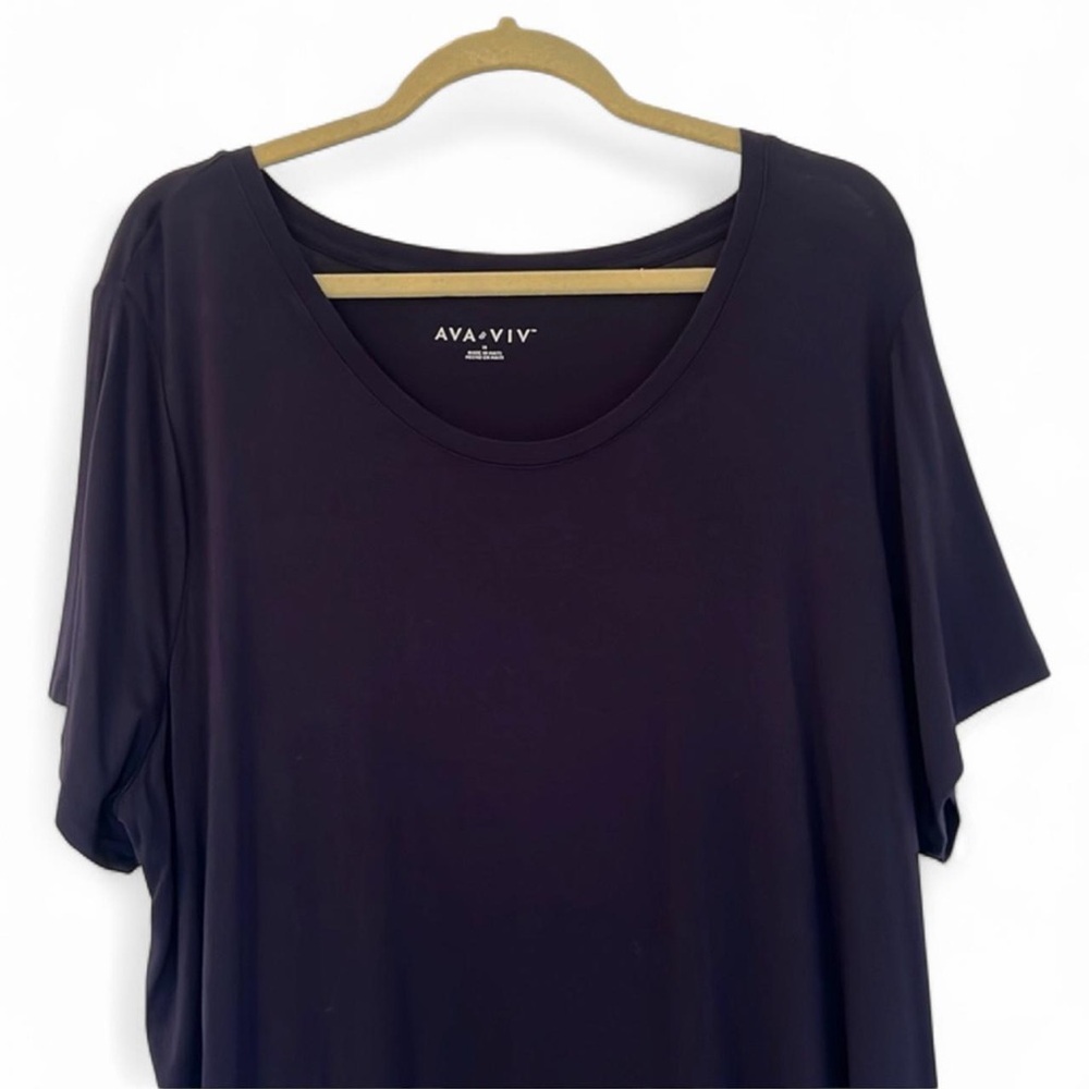 Ava & Viv Navy Scoop Neck Essential Tee 1X - Picture 5 of 9